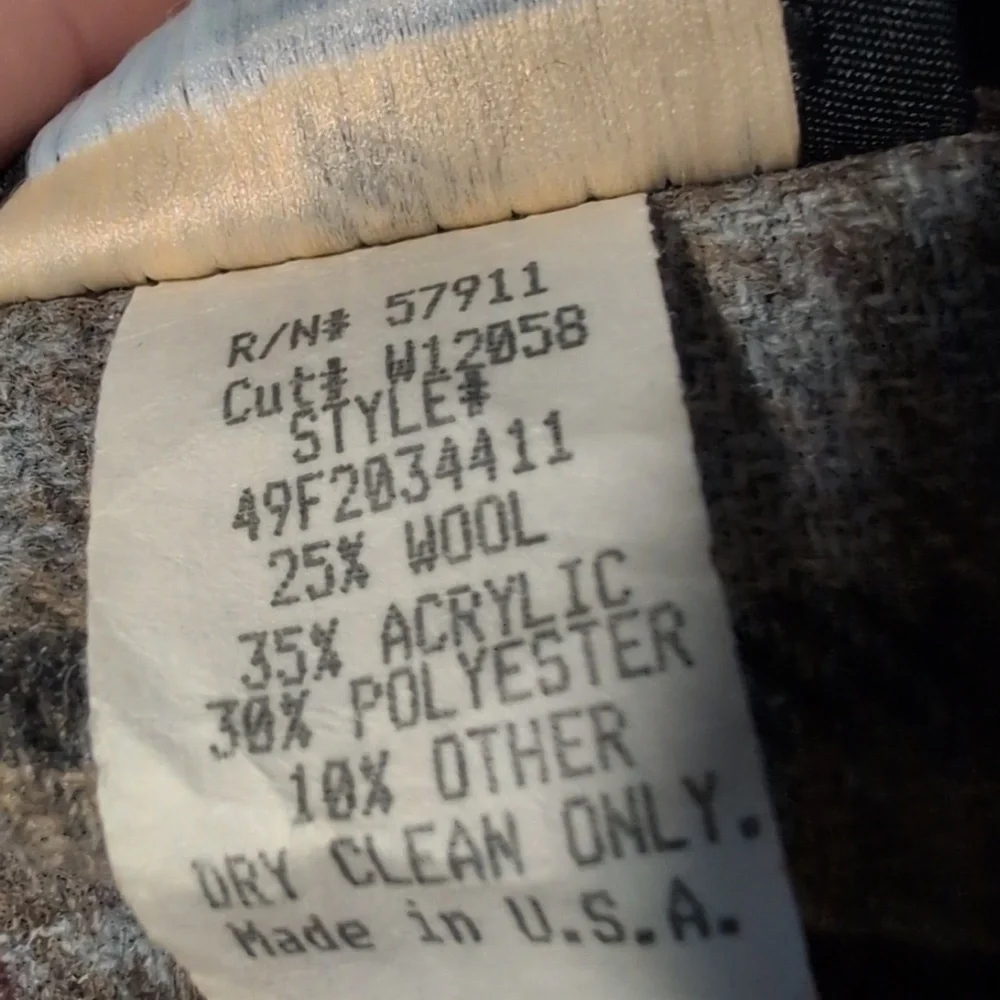 90s Y2K Women's Wrapper Plaid Wool‎ Jacket Blazer Size Medium